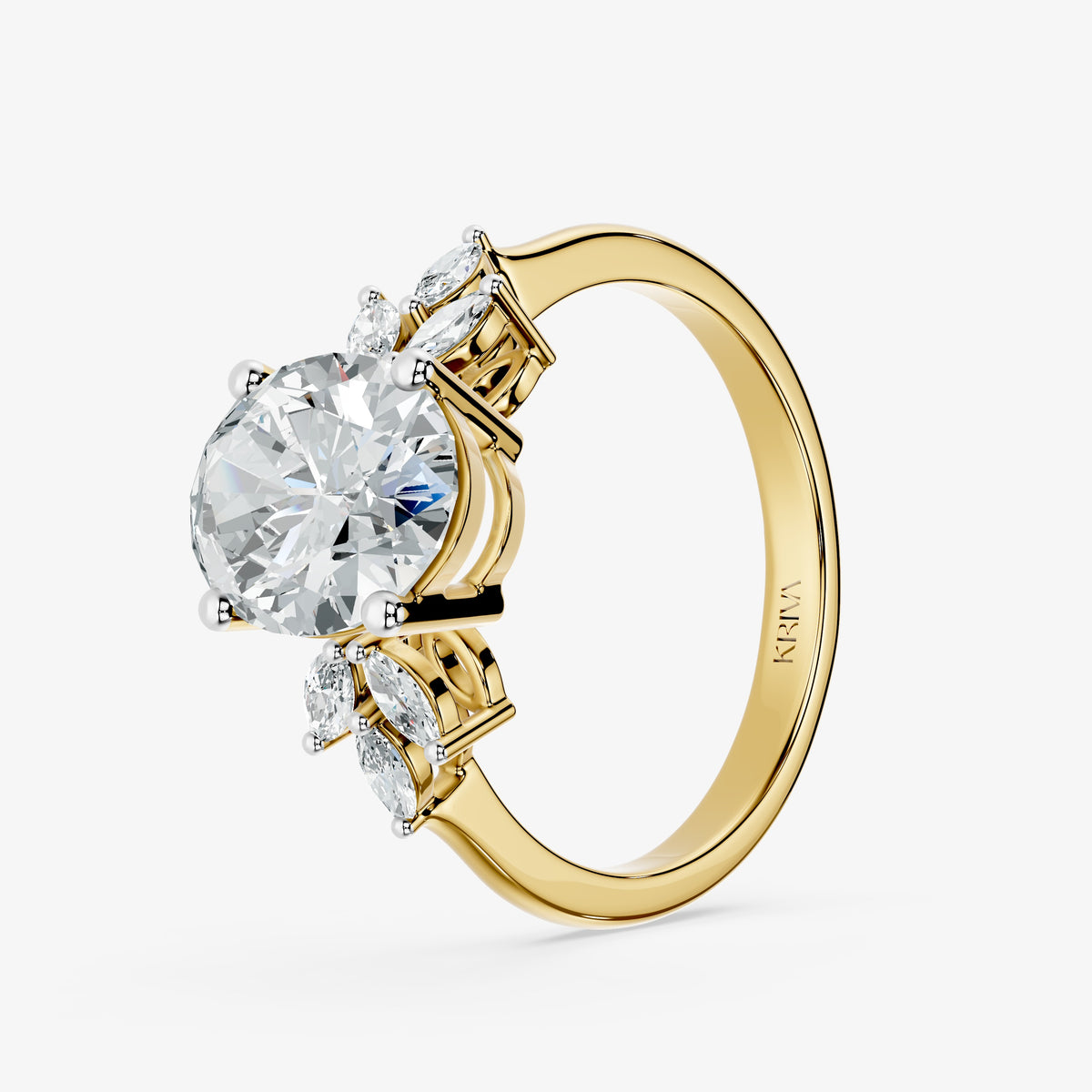 Oval Flourish Diamond Ring