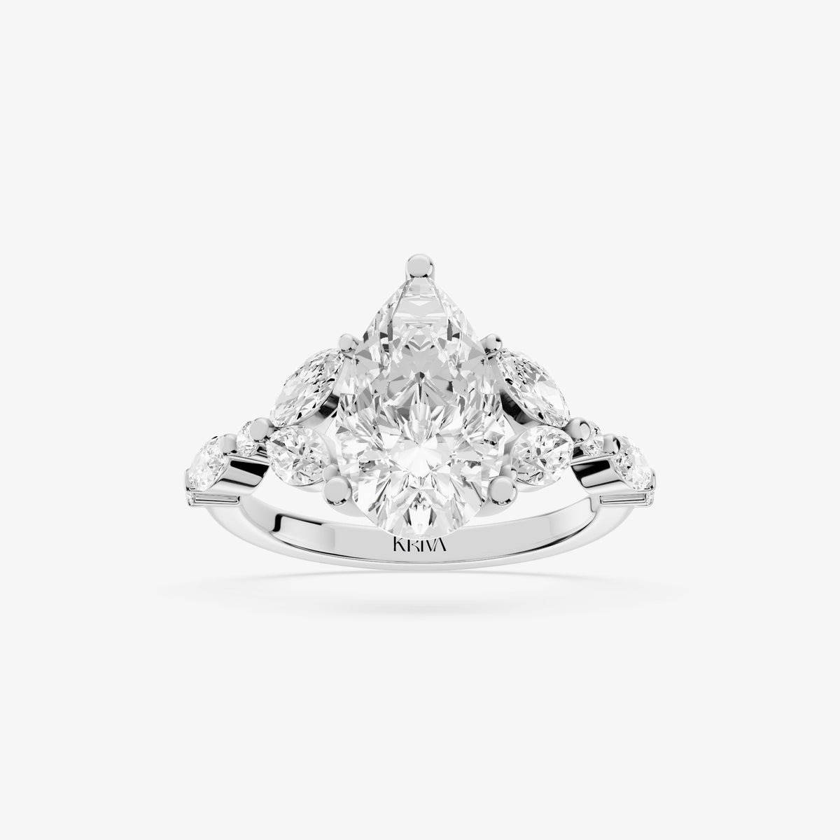 Pear Petal Diamond Ring