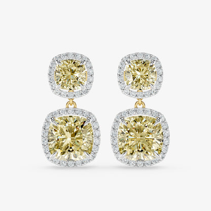 Cushion Halo Diamond Danglers