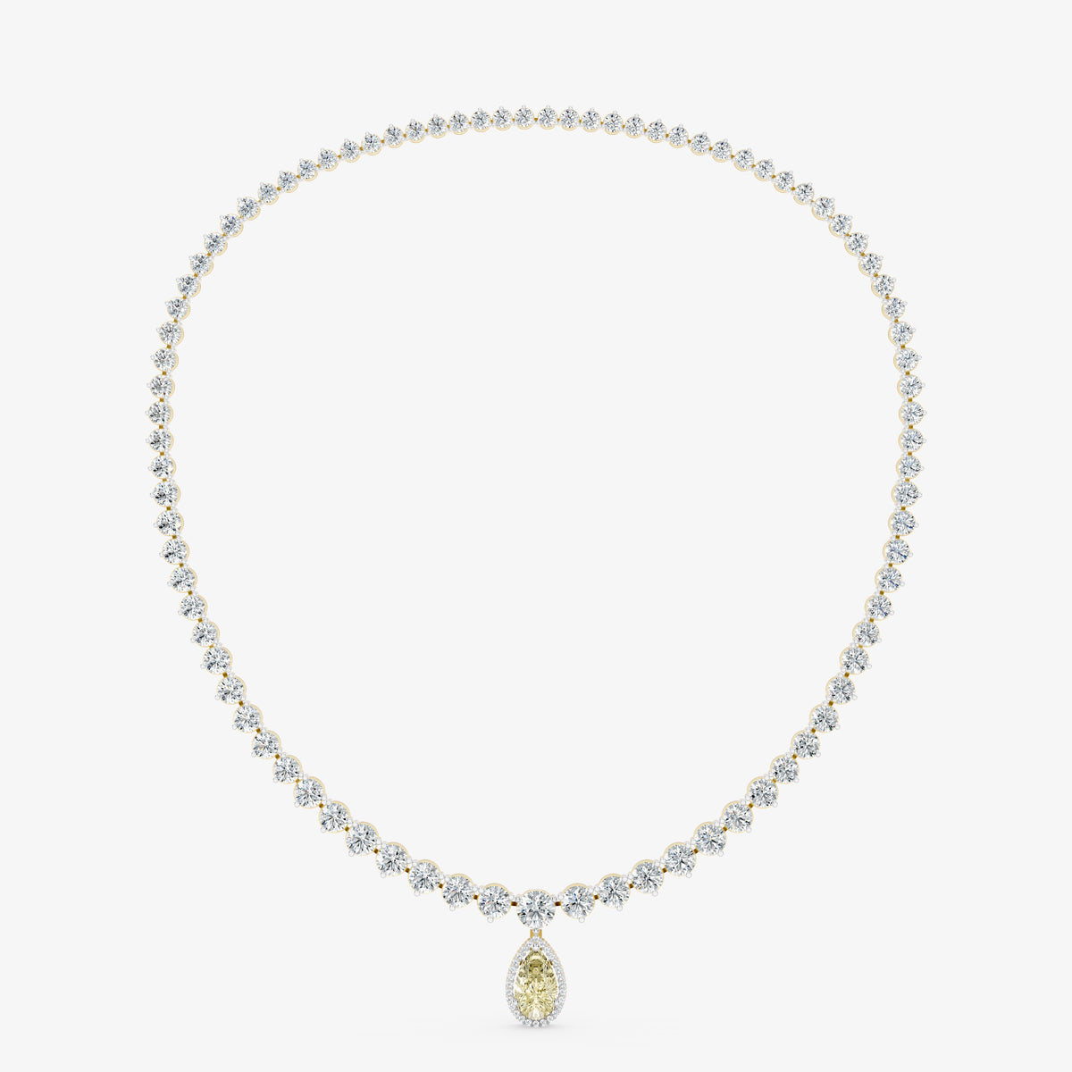 Convertible Graduated Diamond Riviera & Emerald Drop Necklace