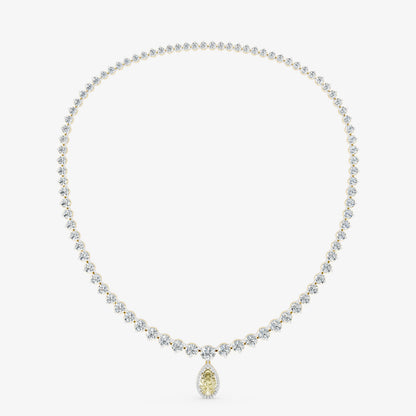 Convertible Graduated Diamond Riviera & Emerald Drop Necklace