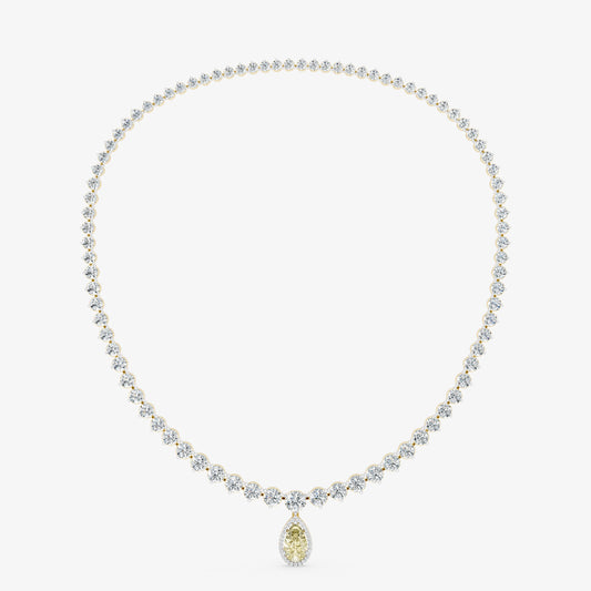 Convertible Graduated Diamond Riviera & Emerald Drop Necklace