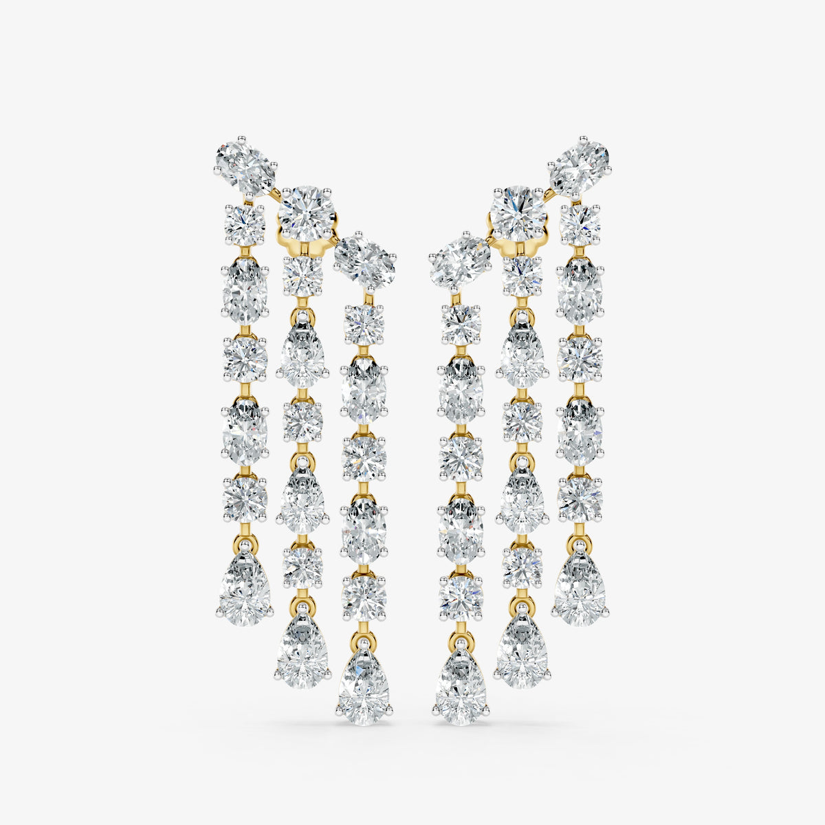 Diamond Curtain Drop Earrings