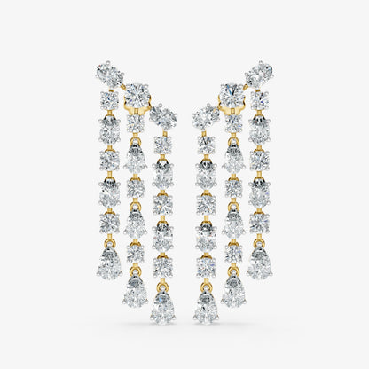 Diamond Curtain Drop Earrings