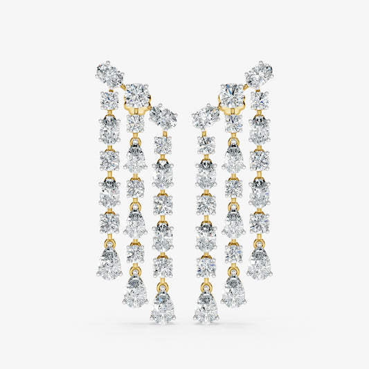 Diamond Curtain Drop Earrings