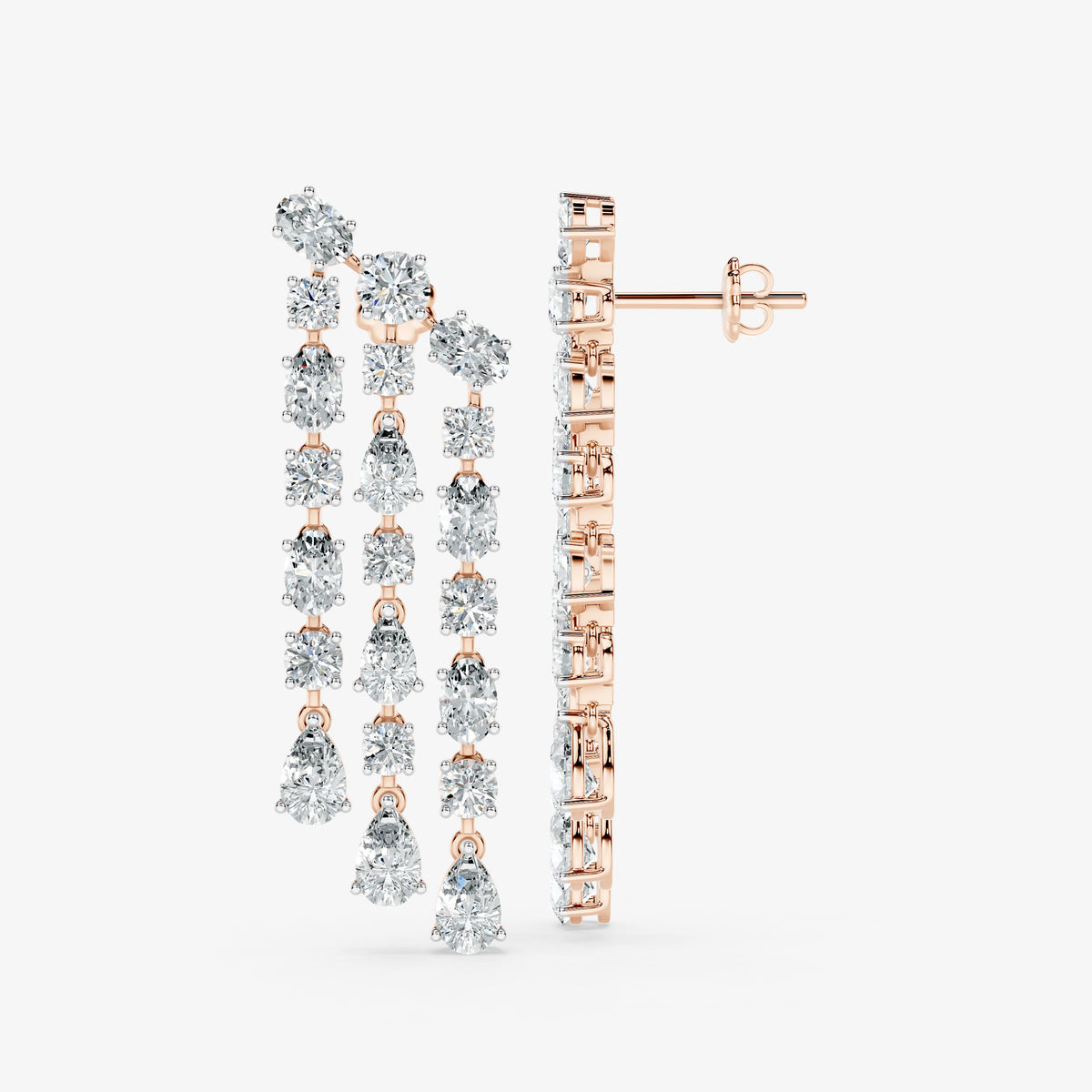 Diamond Curtain Drop Earrings