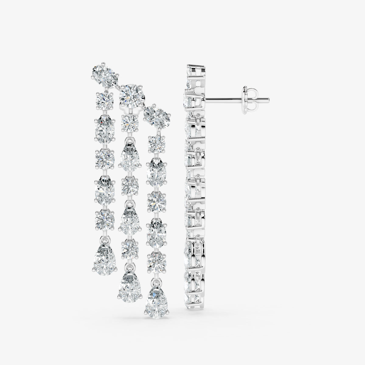 Diamond Curtain Drop Earrings