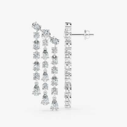 Diamond Curtain Drop Earrings