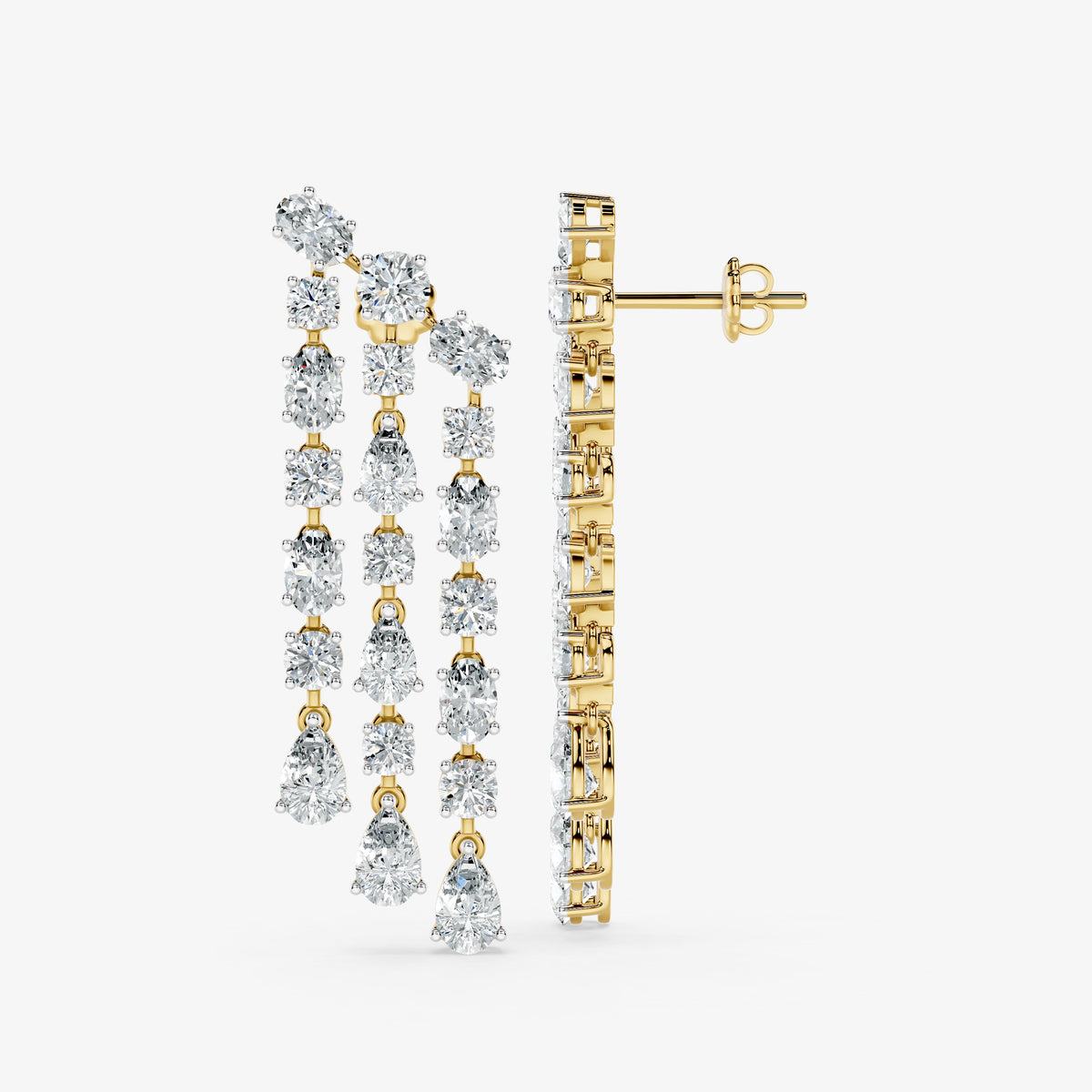 Diamond Curtain Drop Earrings