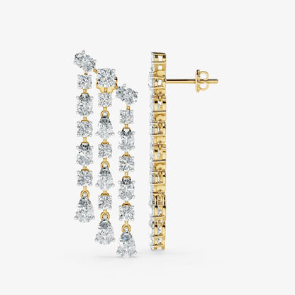 Diamond Curtain Drop Earrings