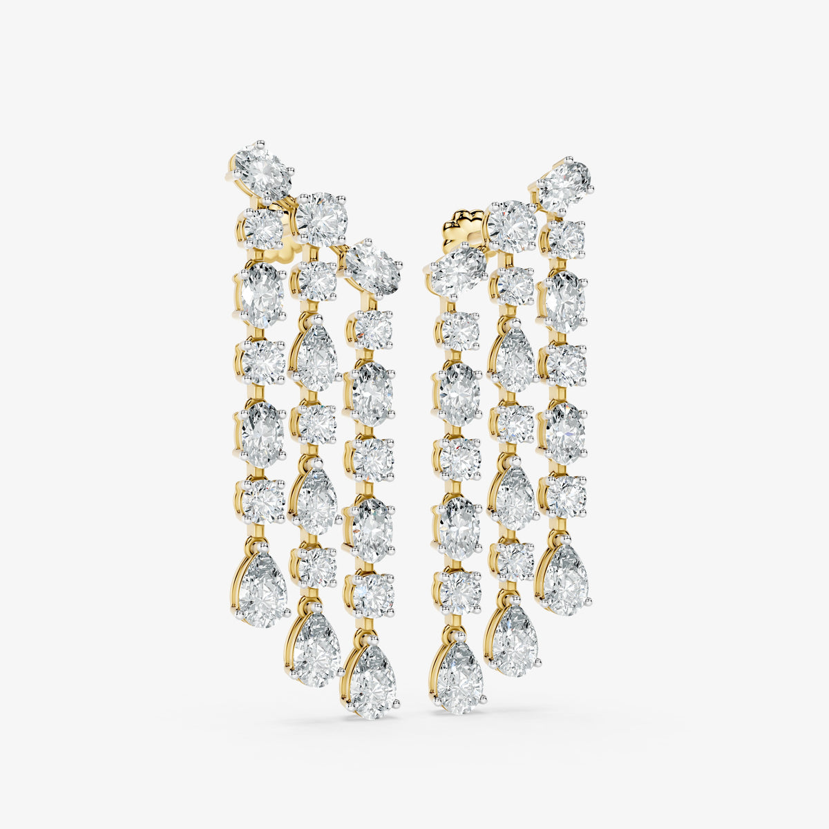Diamond Curtain Drop Earrings