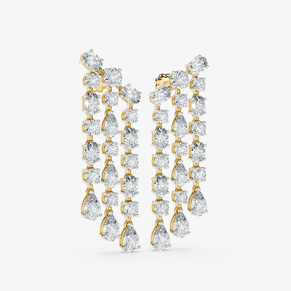 Diamond Curtain Drop Earrings