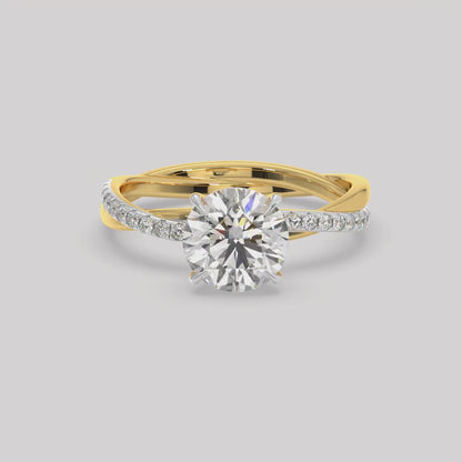 Lunara Round Diamond Twist Ring