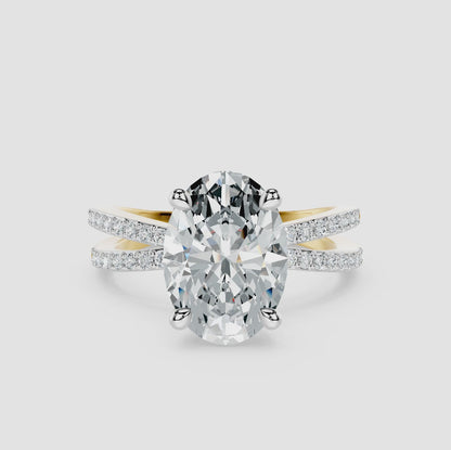 Oval Interlace Diamond Ring