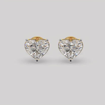 Classic heart solitaire studs