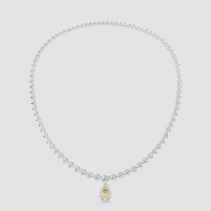 Convertible Graduated Diamond Riviera & Emerald Drop Necklace