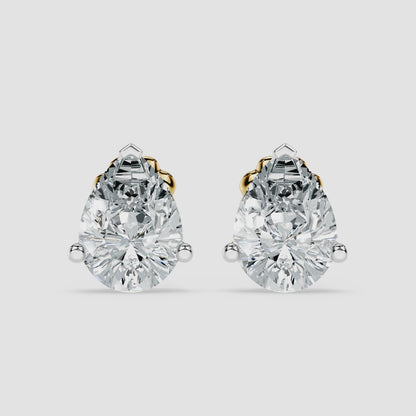 Classic pear solitaire studs