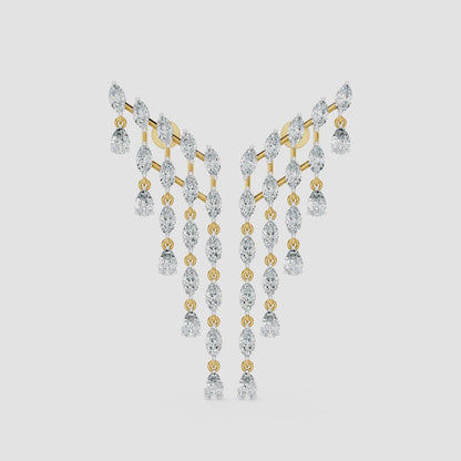 Cascading Marquise Diamond Statement Earrings