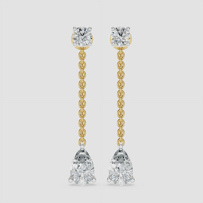 Draped pear Diamond Drop Earrings