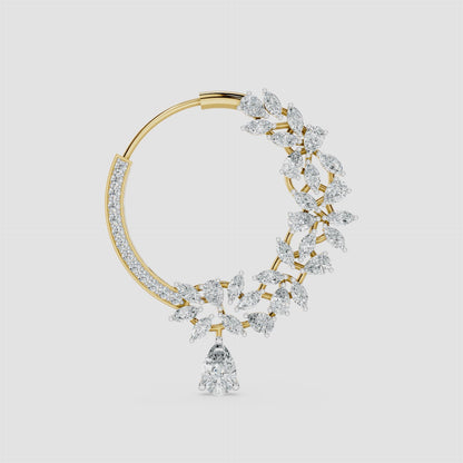 Floral Cascade Diamond Nose Ring
