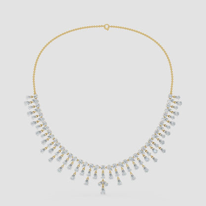 Pear Diamond Fringe Drop Necklace