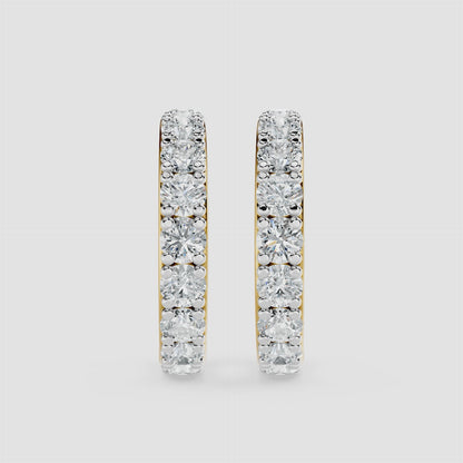 Round Diamond Hoop Earring