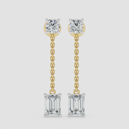 Lustre Link Diamond Drop Earrings