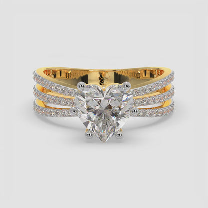 Trinity Heart Diamond Ring