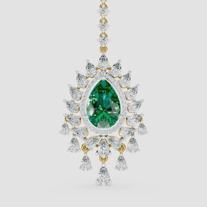 Pear-Cut Diamond Layered Halo Maangtika