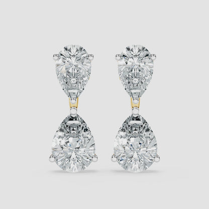 Detachable Pear Cut Drop Earring