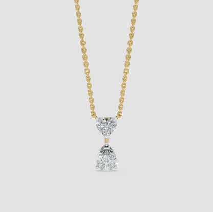 Heart and Pear Cut Diamond Pendant