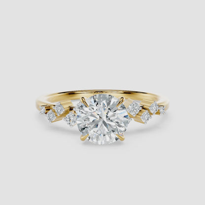Celestine Cluster Solitaire Diamond Ring