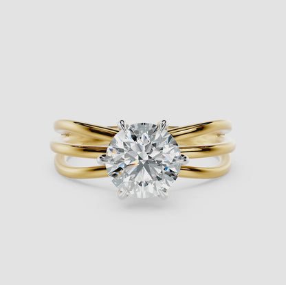Avira Triple Band Solitaire Ring