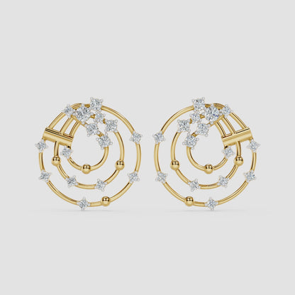 Celestial Spiral Diamond Stud