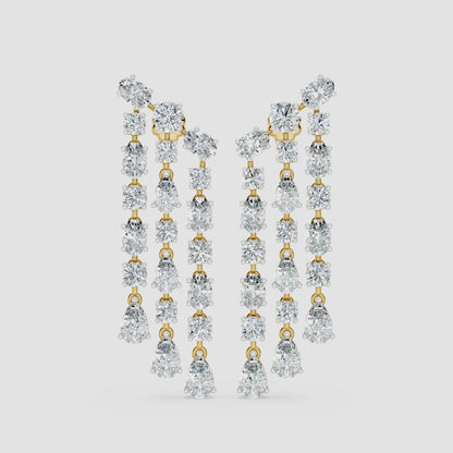 Diamond Curtain Drop Earrings