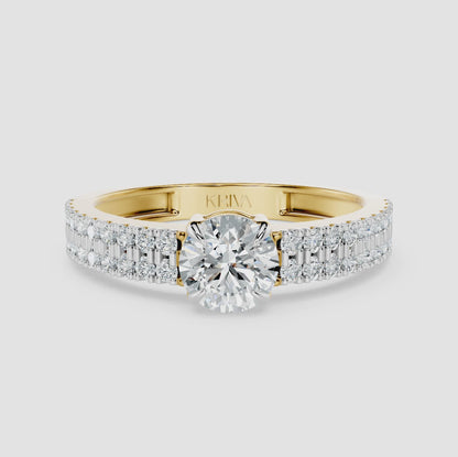 Twin Strand Solitaire Diamond Ring
