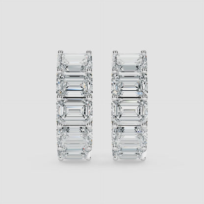 Emerald Edge Diamond Huggie Earrings
