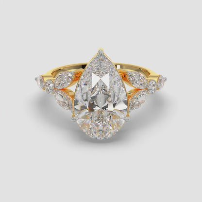 Pear Petal Diamond Ring