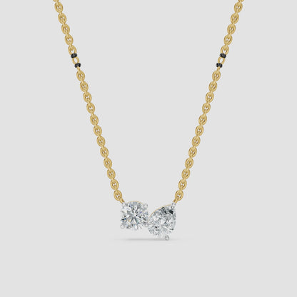 Pear & Round Cut Diamond Mangalsutra