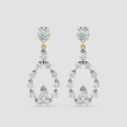 Pear Cascade Diamond Drop Earrings