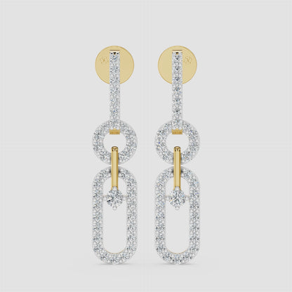 Elara Link Diamond Drop Earrings