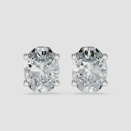 Classic oval solitaire studs
