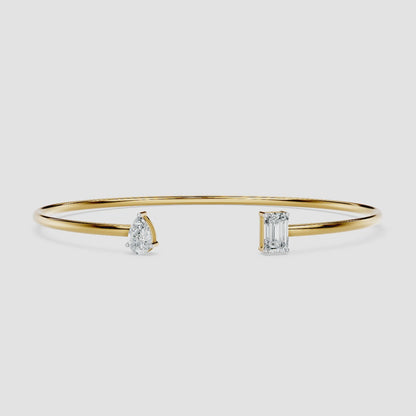 Toi et Moi Diamond Open Cuff Bracelet