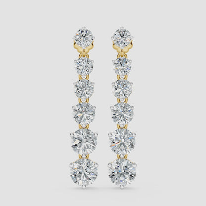 Graduated Round Brilliant Diamond Drop Earrings