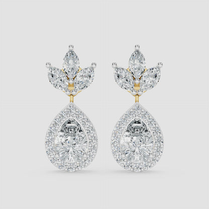 Pear Blossom Diamond Drop Earrings