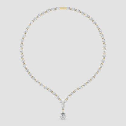 Minimalist Pear Diamond Lariat Necklace