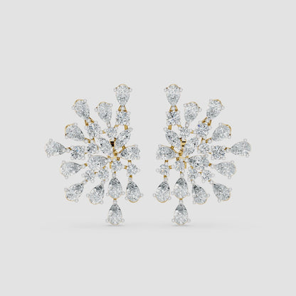 Diamond Floral Cluster Earring