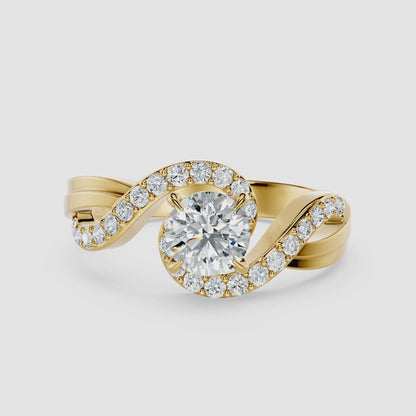 Aurelle Round Diamond Ribbon Ring
