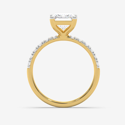 Emerald Crown Solitaire Diamond Ring