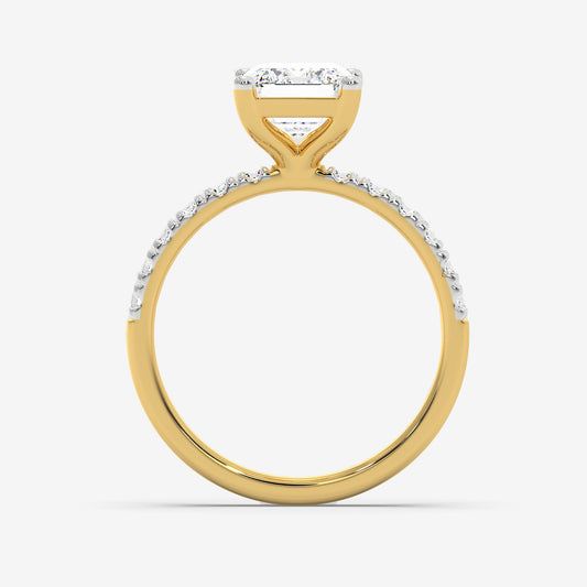 Emerald Crown Solitaire Diamond Ring